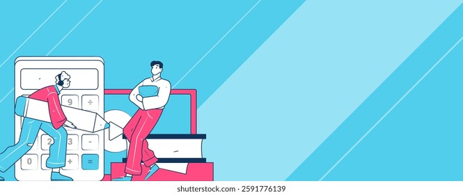 Education and learning people flat vector concept hand drawn illustration
