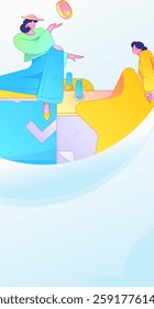 Education and learning people flat vector concept hand drawn illustration
