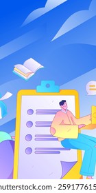 Education and learning people flat vector concept hand drawn illustration
