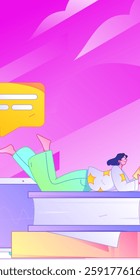 Education and learning people flat vector concept hand drawn illustration
