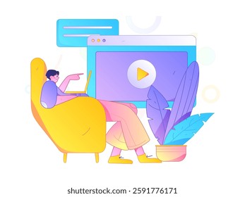 Education and learning people flat vector concept hand drawn illustration
