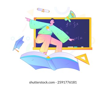 Education and learning people flat vector concept hand drawn illustration
