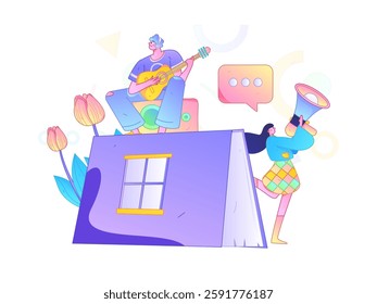 Education and learning people flat vector concept hand drawn illustration
