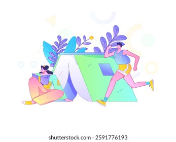 Education and learning people flat vector concept hand drawn illustration
