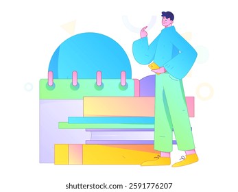 Education and learning people flat vector concept hand drawn illustration
