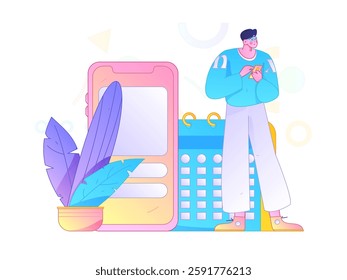 Education and learning people flat vector concept hand drawn illustration
