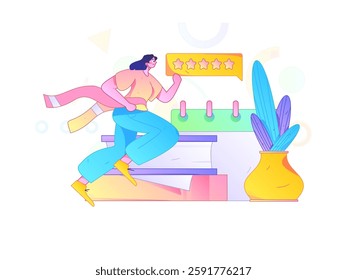 Education and learning people flat vector concept hand drawn illustration
