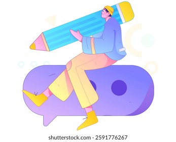 Education and learning people flat vector concept hand drawn illustration
