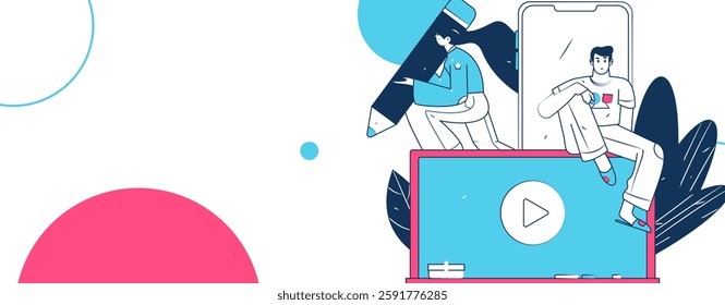 Education and learning people flat vector concept hand drawn illustration
