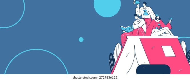 Educação e aprendizagem de pessoas conceito de vetor plano ilustração desenhada à mão
