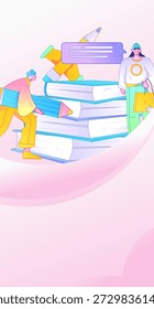Education and learning people flat vector concept hand drawn illustration

