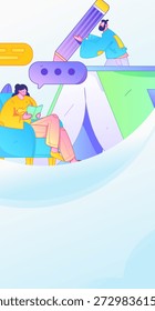 Education and learning people flat vector concept hand drawn illustration
