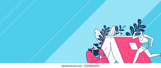 Bildung und Lernen Menschen flache Vektorkonzept handgezeichnet Illustration
