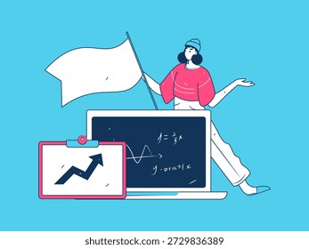 Education and learning people flat vector concept hand drawn illustration
