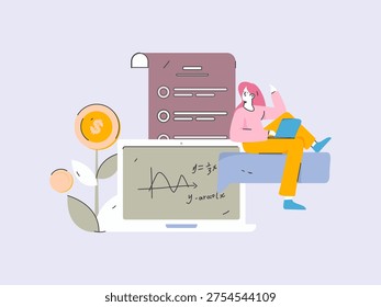 Education and learning people flat vector concept hand drawn illustration
