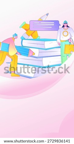 Education and learning people flat vector concept hand drawn illustration
