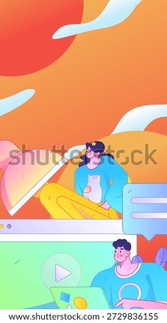 Education and learning people flat vector concept hand drawn illustration
