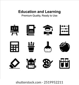 Education and learning premium quality icons