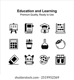 Education and learning premium quality icons