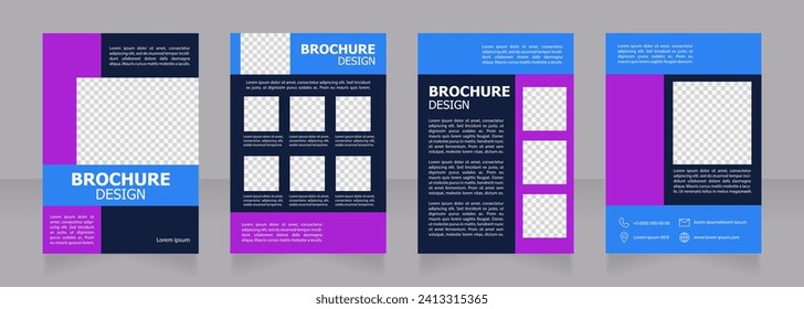 Education and learning process blank brochure design. Template set with copy space for text. Premade corporate reports collection. Editable 4 paper pages