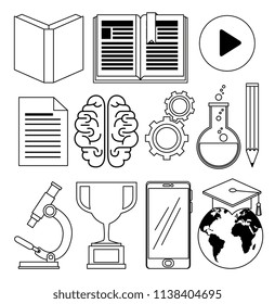 education learning set icons