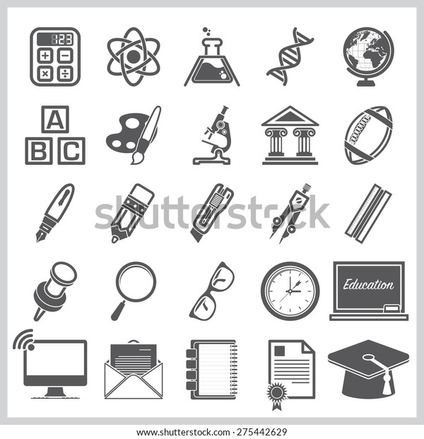 Education\
And Learning Sign Symbol Icon Set Vector\
Design