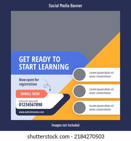 Education and learning social media post design template