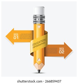 Education And Learning With Spiral Arrow Pencil Step Infographic Vector Design Template