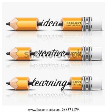 Education And Learning Step Infographic With Carve Pencil Lead Vector Design Template