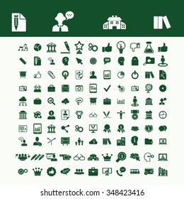 educação, aprendizagem, estudo, ciência, ícones de pesquisa, sinais conceito vetorial definido para infográficos, móvel, site, aplicativo