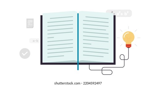 Education, learning, studying, reading a book and classes, lessons, training, courses, tutorials, bookstore, book lover concept flat vector illustration.