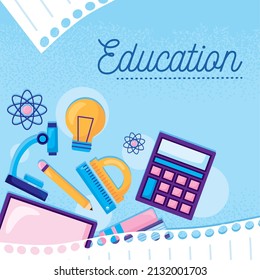 conjunto de símbolos de educación y aprendizaje