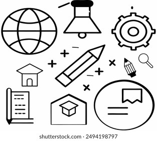 Education and Learning thin line icons set. Learning editable stroke icons. Vector illustration
