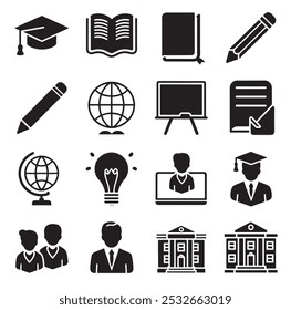 Education and Learning thin line icons set. Education, School, Learning editable stroke icons. Vector illustration