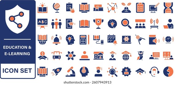 Education and Learning thin line icons set. online education line icons set. elearning, study, and more