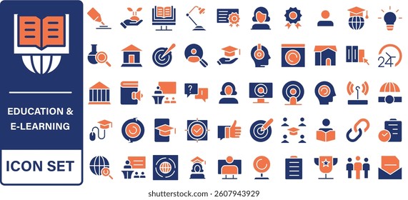 Education and Learning thin line icons set. online education line icons set. elearning, study, and more