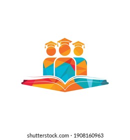 Education and learning vector logo design. Students and book icon design.	