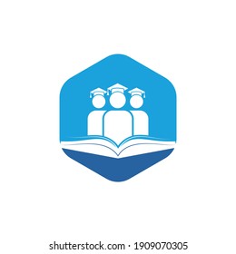 Education and learning vector logo design. Students and book icon design.	