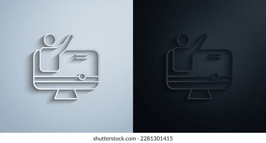 Education lecture tutorial video paper icon with shadow effect vector illuistration design