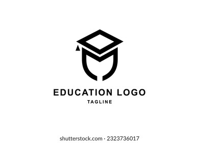 Diseño de la plantilla de logotipo M para la educación y la letra