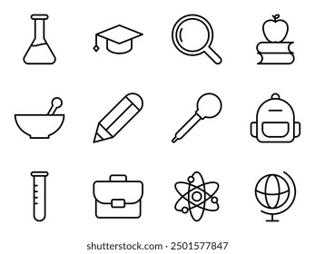 education and library lab icon symbol vector template collection