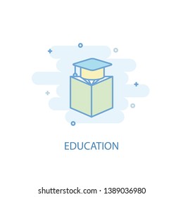 education line concept. Simple line icon, colored illustration. education symbol flat design. Can be used for UI/UX