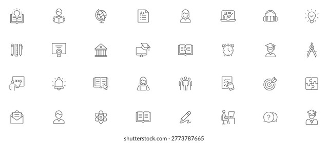 Education Line Editable Icons