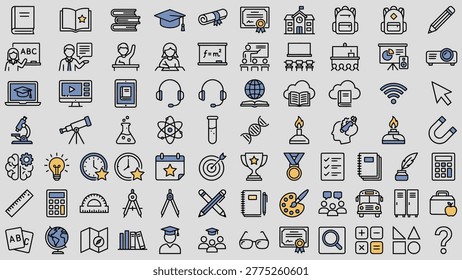 Education Line Editable Icons