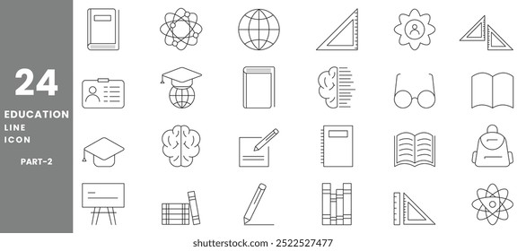 Education Line Editable Icons vector illustration set.Vector illustration in modern thin line style of Education icons.