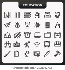 Education Line icon with 30 collections 
