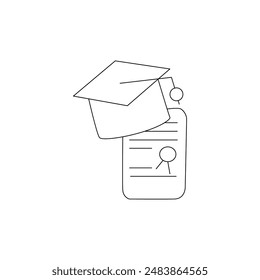 Education line icon collection. Study icons, Editable stroke. Vector illustration. Containing knowledge, college, task list, design, training, idea, teacher, file, graduation hat
