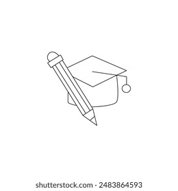 Education line icon collection. Study icons, Editable stroke. Vector illustration. Containing knowledge, college, task list, design, training, idea, teacher, file, graduation hat