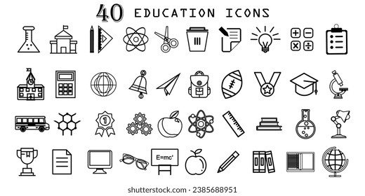 Education line icon collection. vector design.