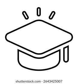 education line icon design. education thin black outline symbol vector illustration. editable stroke icon on transparent background.